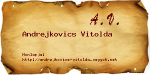 Andrejkovics Vitolda névjegykártya